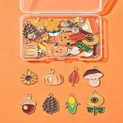 30Pcs 15 Styles Thanksgiving Day Alloy Enamel Pendants&nbsp;ENAM-FS0001-99