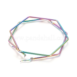 304 Stainless Steel Geometric Angular Hoop Earrings&nbsp;STAS-D171-08M