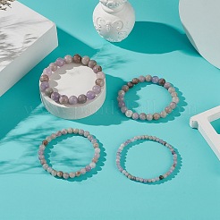 4Pcs 4 Size Natural Lavender Amethyst Round Beaded Stretch Bracelets Set&nbsp;BJEW-JB08992