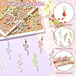 30Pcs 6 Colors Alloy Rhinestone Pendants&nbsp;RB-CJ0001-10