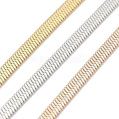 304 Stainless Steel Multi Layered Flat Snake Chain Necklaces&nbsp;NJEW-H043-14MC