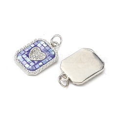 Rack Plating Brass Micro Pave Cubic Zirconia & Shell Pendants&nbsp;KK-I357-12P