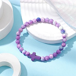 5 Pcs Synthetic Ocean White Jade & Synthetic Turquoise Stretch Bracelets Sets for Women&nbsp;BJEW-JB11015