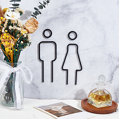 2Pcs Acrylic Restroom Public Signs&nbsp;AJEW-WH20816-151B-01