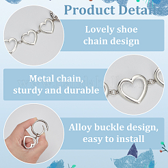 2Pcs Alloy Heart Boot Strap Chains&nbsp;FIND-FG0003-66