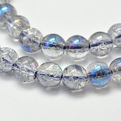 Electroplate Synthetic Crackle Quartz Bead Strands&nbsp;EGLA-J067-8mm-HR01
