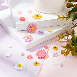 Flatback Hair & Costume Accessories Ornaments Resin Flower Daisy Cabochons&nbsp;CRES-PH0003-18