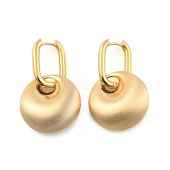 Flat Round Brass Hoop Earrings for Women&nbsp;EJEW-U055-02G