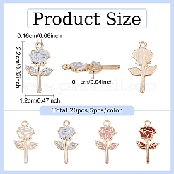 20Pcs 4 Colors Alloy Enamel Pendants&nbsp;ENAM-YW0008-74