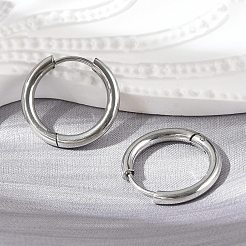 Tarnish Resistant 201 Stainless Steel Huggie Hoop Earrings Findings&nbsp;LS-STAS-F149-33P-B