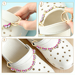 2Pcs Alloy Enamel Butterfly Boot Strap Chains&nbsp;HJEW-SW00418
