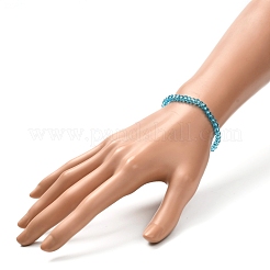 Faceted Glass Rondelle Beads Stretch Bracelet for Kid&nbsp;BJEW-JB06807-08