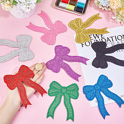 8Pcs Bowknot Embroidery Cloth Iron On/Sew On Patches&nbsp;DIY-WH0589-54