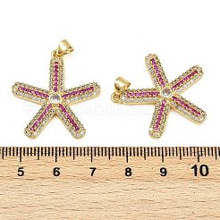 Brass Micro Pave Cubic Zirconia Pendants&nbsp;X-KK-S526-56G