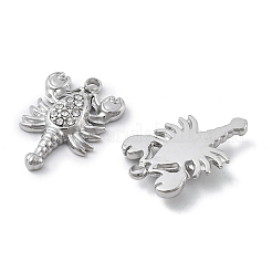 304 Stainless Steel Rhinestone Pendants&nbsp;STAS-Z121-54P