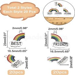 20Pairs Alloy Enamel Split Pendants&nbsp;PALLOY-NB0002-06P