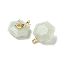 Natural Flower Amazonite Faceted Pendants&nbsp;G-P585-01G-05