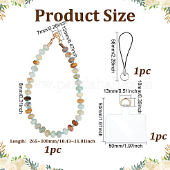 Flower Amazonite Phone Hand Strap Chains&nbsp;AJEW-ME0002-82A