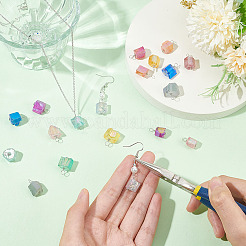 20Pcs 10 Colors Electroplated Natural Quartz Pendants&nbsp;PALLOY-AB00170