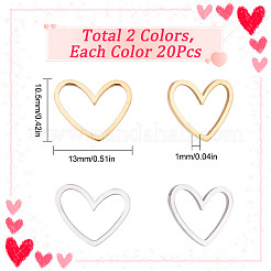 40Pcs 2 Colors 201 Stainless Steel Linking Rings&nbsp;STAS-SC0004-54