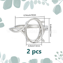 2Pcs Adjustable Brass Finger Rings Components&nbsp;FIND-GO0002-77A