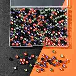 4 Strands 4 Colors Baking Paint Pearlized Glass Pearl Round Bead Strands&nbsp;HY-FS0001-09