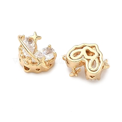 Brass Pave Cubic Zirconia Beads&nbsp;KK-A286-19G-01