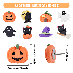 4 Sets Halloween Theme Drawing Pins&nbsp;AJEW-FH0003-70