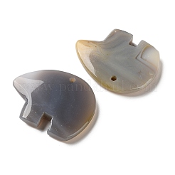 Natural Grey Agate Pendants&nbsp;G-T144-08H