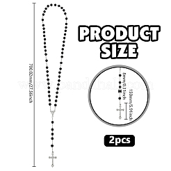 2Pcs Plastic Imitation Pearl Rosary Bead Necklaces for Easter&nbsp;NJEW-GO0001-09