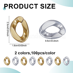  200Pcs 2 Colors Opaque Spray Painted Acrylic Linking Rings&nbsp;OACR-ME0001-13