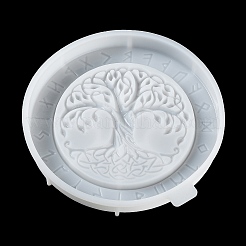 Flat Round with Tree of Life & Runes DIY Wall Decoration Silicone Molds&nbsp;LS-SIL-F007-04