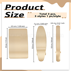 3Pcs 3 Styles Alloy Plating Hair Barrettes&nbsp;OHAR-LP0004-27