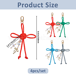 4Pcs Polyester & Spandex Cord and Acrylic and Alloy Pendant Decorations&nbsp;HJEW-FH00245
