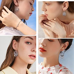 4Pair 4 Style Filigree Coin Dangle Earrings&nbsp;EJEW-SW00009