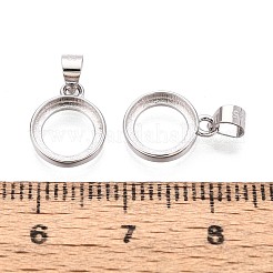925 Sterling Silver Pendant Cabochon Settings&nbsp;STER-N016-87B-P