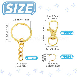 30Pcs Iron Split Key Rings&nbsp;FIND-TA0011-16