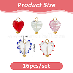 16Pcs Handmade Lampwork Pendants&nbsp;PALLOY-FH00170