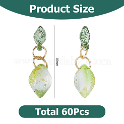 60Pcs Lemon Glass Pendants&nbsp;PALLOY-HS00043