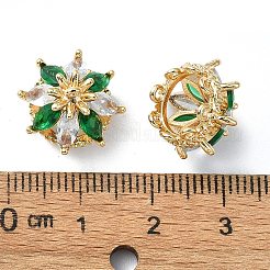 Brass Micro Pave Cubic Zirconia Pendants&nbsp;FIND-Z029-06G