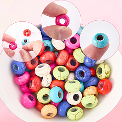 80Pcs 8 Colors Dyed Synthetic Turquoise European Beads&nbsp;SPDL-SC0001-01