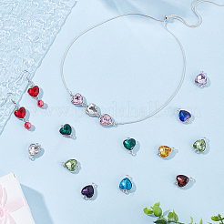 24Pcs 12 Colors Zinc Alloy Pave Rhinestone Connector Charms&nbsp;RGLA-UN0001-02