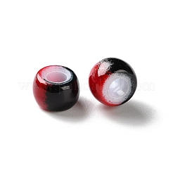 Spray Painted ABS Plastic European Beads&nbsp;KY-G033-02A-11