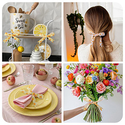 3Rolls 3 Colors Sun Pattern Polyester Ribbon&nbsp;OCOR-TA0003-30