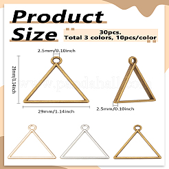 30Pcs 3 Colors Alloy Open Back Bezel Pendants&nbsp;FIND-LP0004-77