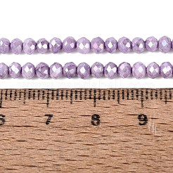 Anti-Tarnish Electroplate Rondelle Glass Beads Strands&nbsp;EGLA-T021-3mm-17-11
