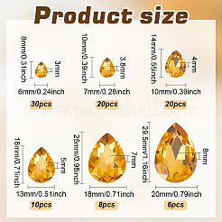 94Pcs 6 Style Glass Rhinestone Cabochons&nbsp;GLAA-FG0001-16A
