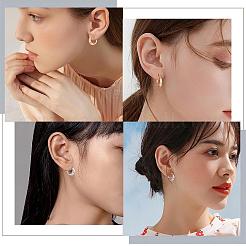 Crescent Moon Chunky Stud Earrings Half Hoop Earrings Open Oval Drop Earrings Teardrop Hoop Dangle Earrings Pull Through Hoop Earrings Statement Jewelry Gift for Women&nbsp;JE1089C