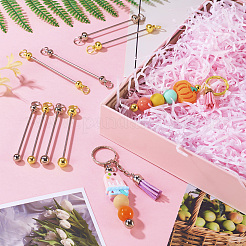 16Pcs 8 Styles Alloy & Iron Bar Beadable Keychain Bar&nbsp;FIND-TA0006-55