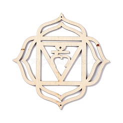 DIY Unfinished Bohemian Meditation Energy Symbol Wood Pendant Decoration Kits&nbsp;DIY-B060-02